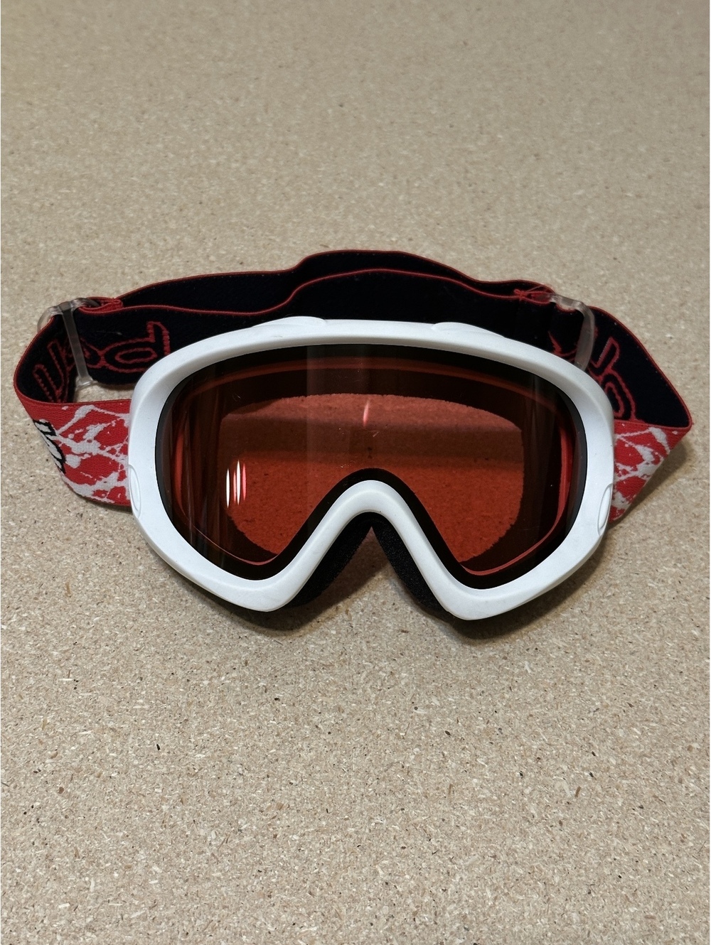 Bollé White Frame Red Lens Ski & Snowboard Goggles